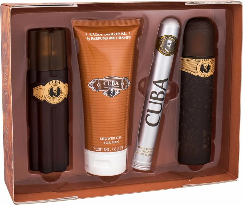 Set Eau de Toilette për meshkuj Cuba Edt 100ml + Aftershave Water 100ml + Shower Gel 200ml + Edt 35ml