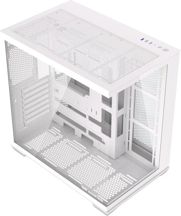 Kasë Darkflash C280 midi tower, E-ATX/ATX/M-ATX/ITX, tempered glass, pa ventilatorë, e bardhë