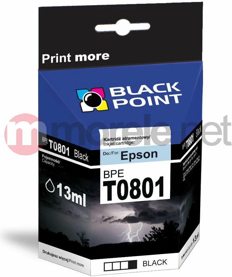 Kartrixh boje Black Point BPE T0801 / C13T08014010 13 ml, e zezë