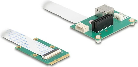 Adapter Mini PCI Express në PCIe DeLOCK 64345, me USB 2.0, intern, i gjelbër