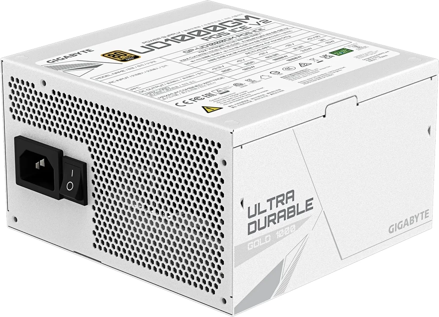 Furnizues energjie (PSU) GIGABYTE UD1000GM PG5 V2 ICE 1000W 80 Plus Gold ATX 3.1 fully modular, bardhë