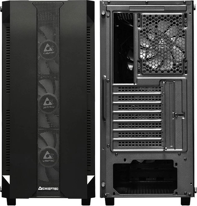 Kasë Chieftec Hunter GS-01B-OP, midi tower, xham i temperuar, RGB, e zezë