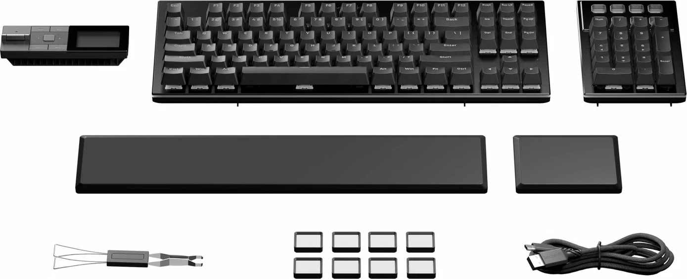 Tastierë mekanike be quiet! Dark Mount Silent Linear, RGB, full-size, me wrist rest, e zezë