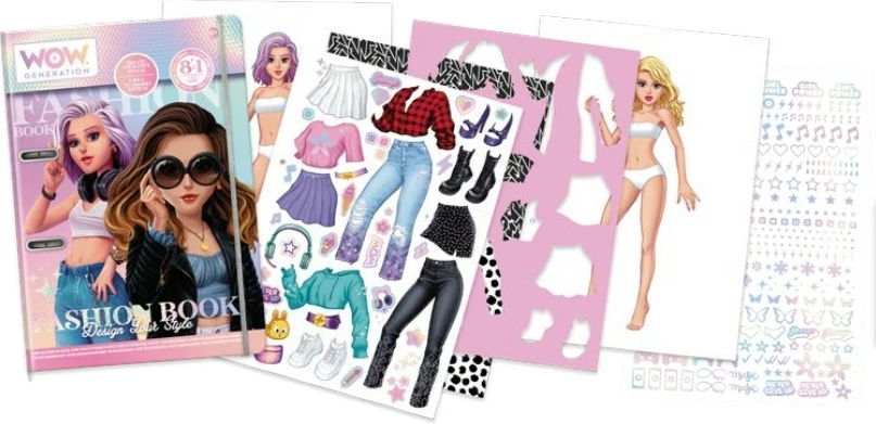 Set kreativ Fashion Book Kids Euroswan WOW Generation, me ngjyra të ndryshme