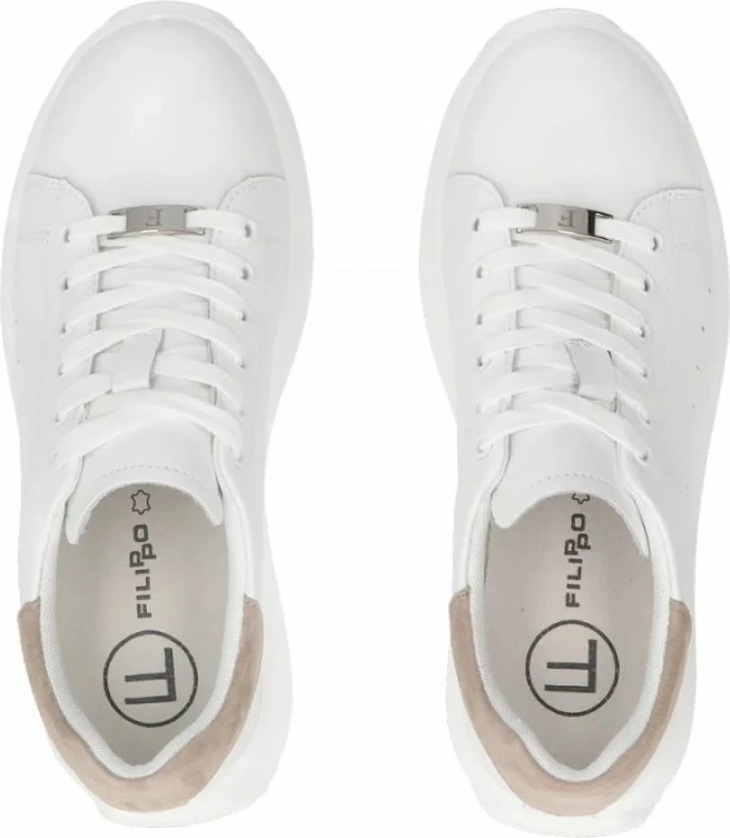 Këpucë platforme për femra Filippo, të bardha