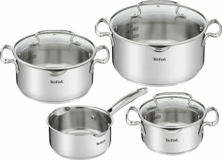 Set tenxheresh Tefal Duetto+ G719S734, inox 18/10, Ø16/20/24 cm, 7 copë, çelik