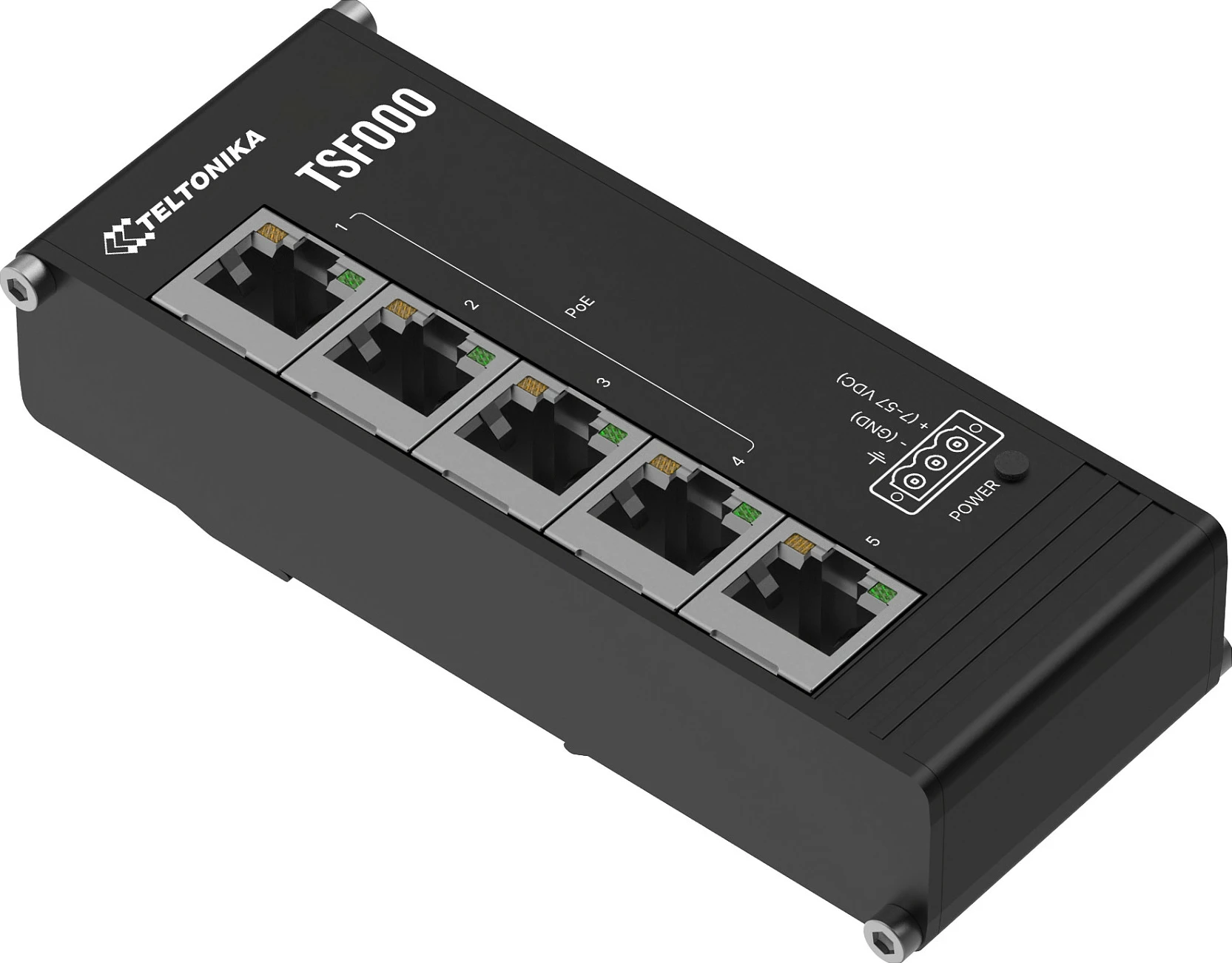 Switch Teltonika TSF000, 5 porta Fast Ethernet 10/100, 4x PoE+ 120W, desktop, i zi