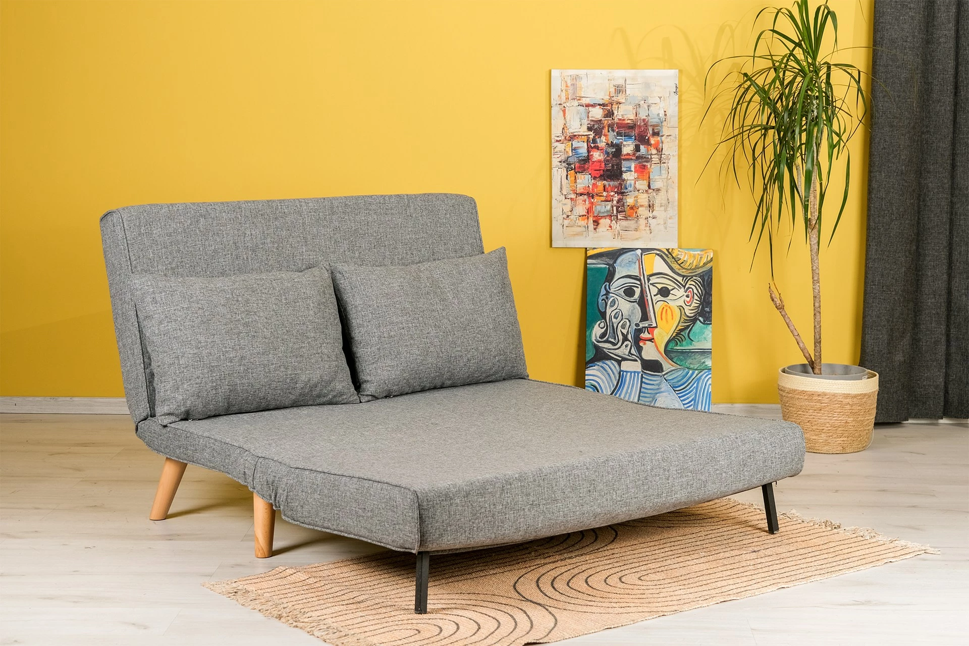 Divan-krevat dy ulëshe, ngjyrë gri e çelët, Folde, Atelier del Sofa