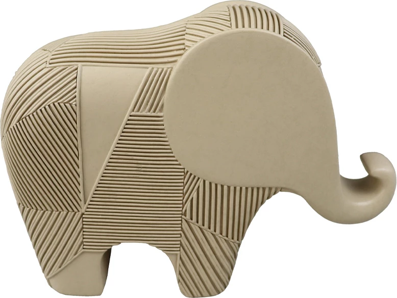 Dekor elefant Alfin, polirezine, bezhë, 21x7x15cm