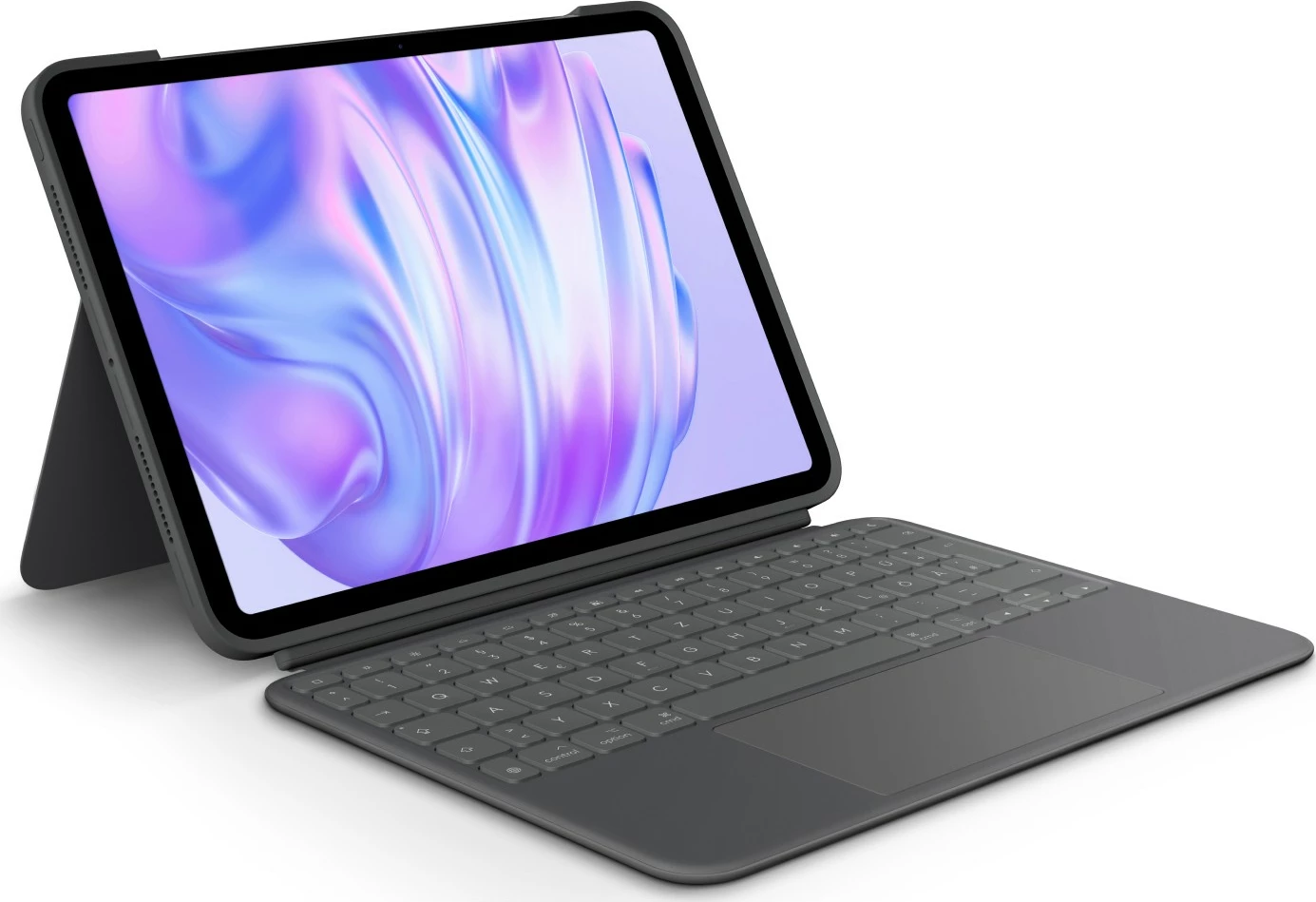 Mbështjellës me tastierë Logitech Combo Touch, QWERTZ, Gjermanisht, Trackpad, 1.8 cm, 1 mm, Apple, Grafit