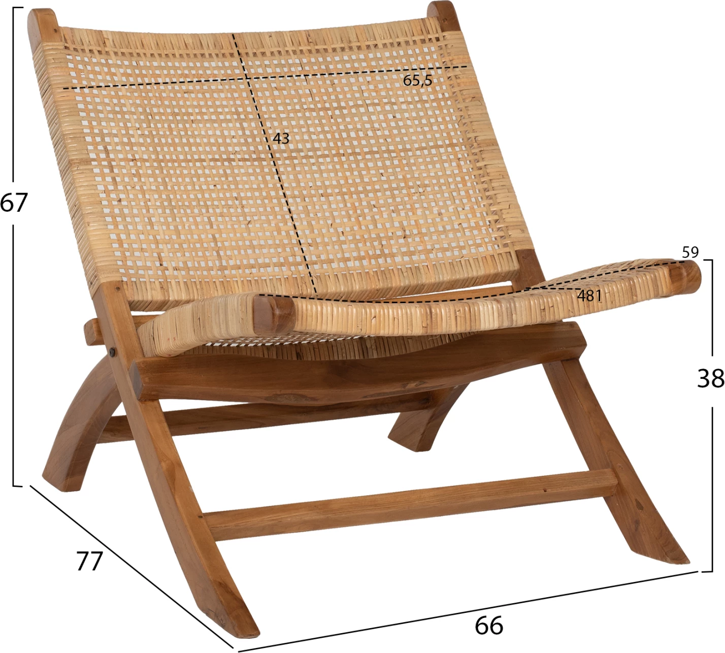 Karrige palosëse ANTIL FH9379.01, dru tik natyral, 65x78x68H