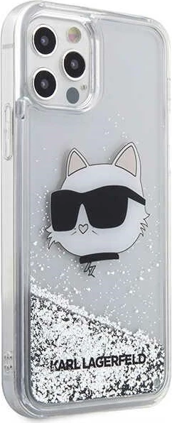 Mbështjellës Karl Lagerfeld KLHCP12MLNHCCS për iPhone 12/12 Pro 6.1", Glitter Choupette, Argjendtë