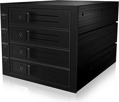 Backplane ICY BOX, 4x 3.5" HDD Hot-Swap, SAS/SATA 12 Gbit/s, Mini SAS HD, e zezë