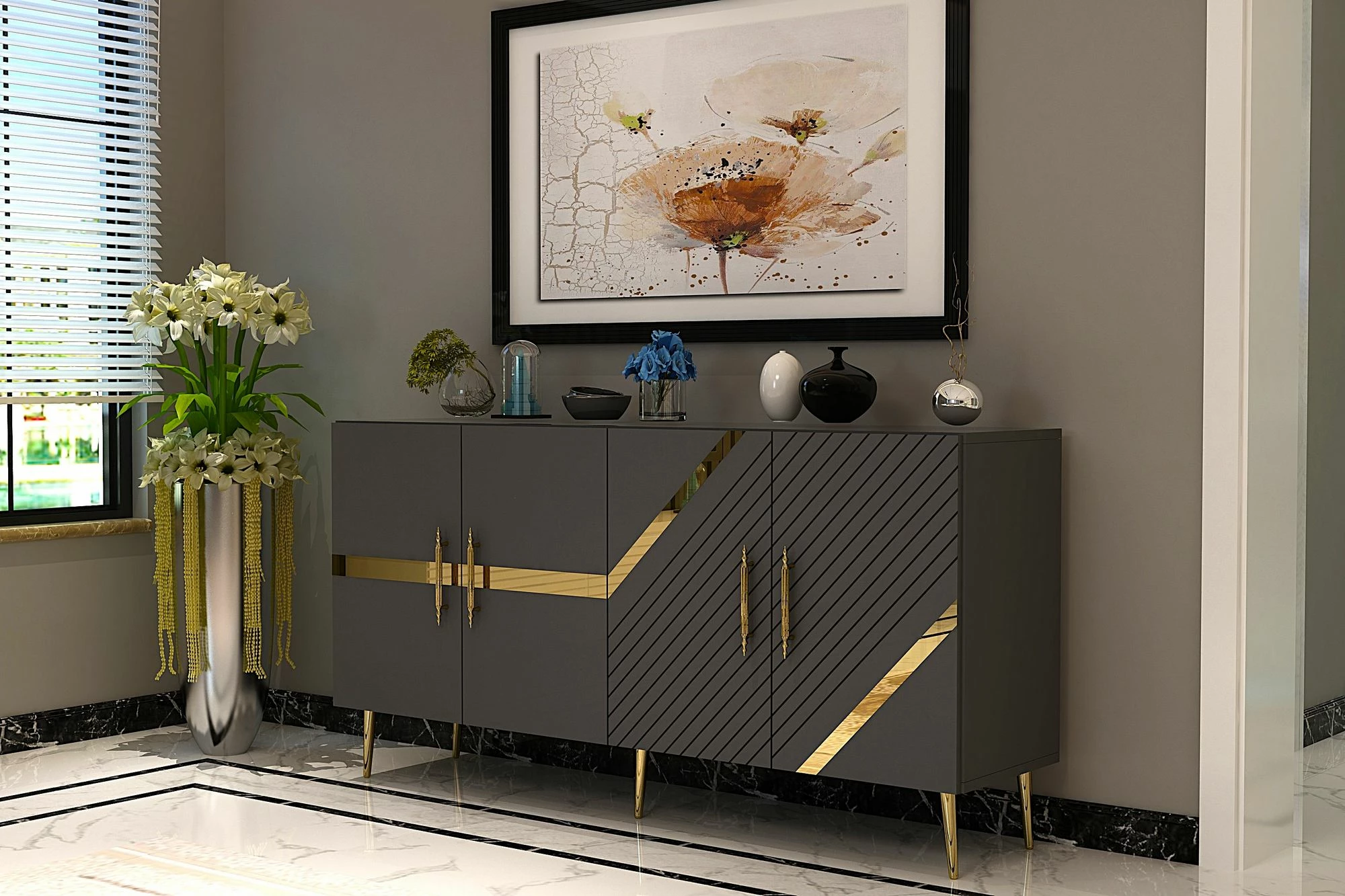 Konsol Skye Decor, Fuga KB150, antracit, ari