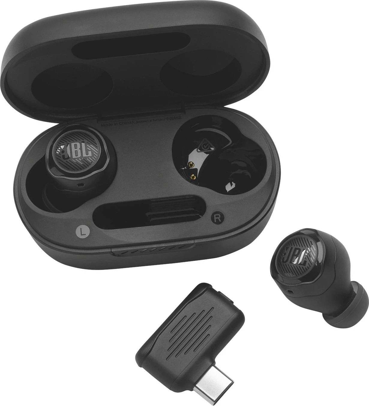 Kufje JBL Quantum TWS Air, TWS wireless me dongle 2.4 GHz + Bluetooth, 8+16 orë bateri, të zeza