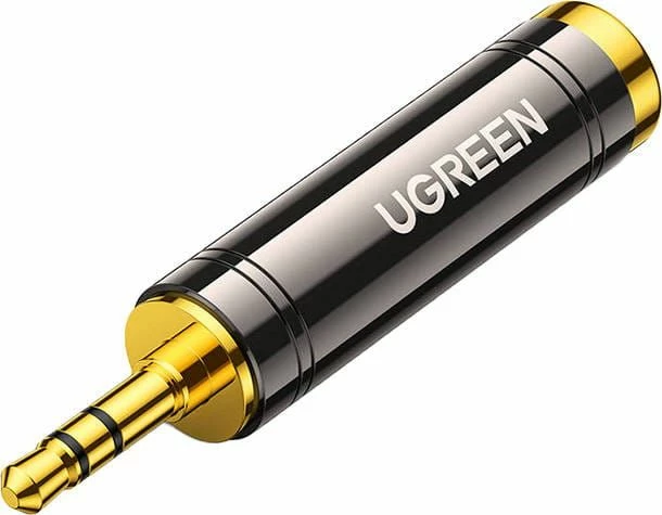 Adapter audio Ugreen 60711 3.5mm në 6.3mm me lidhës të veshur me ar, gri