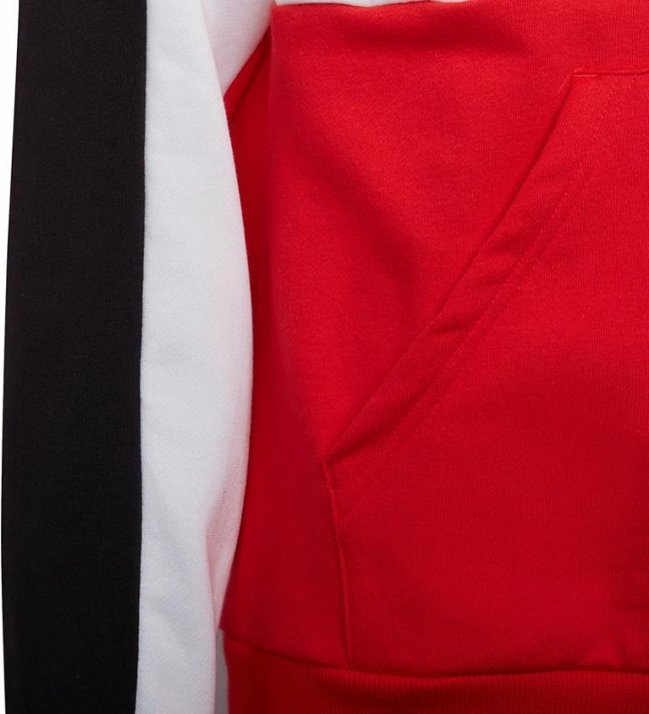 Duks me kapuç për fëmijë adidas, i bardhë dhe i kuq