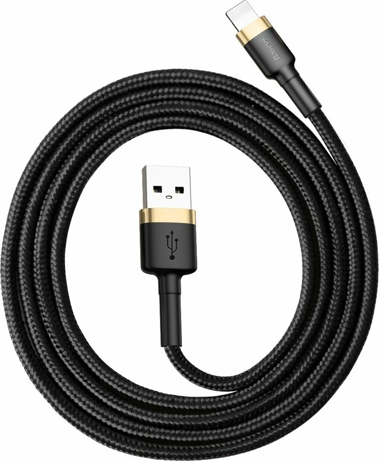 Kabl Baseus Cafule CALKLF-BV1 USB-A në Lightning 1m 2.4A, zi/arit