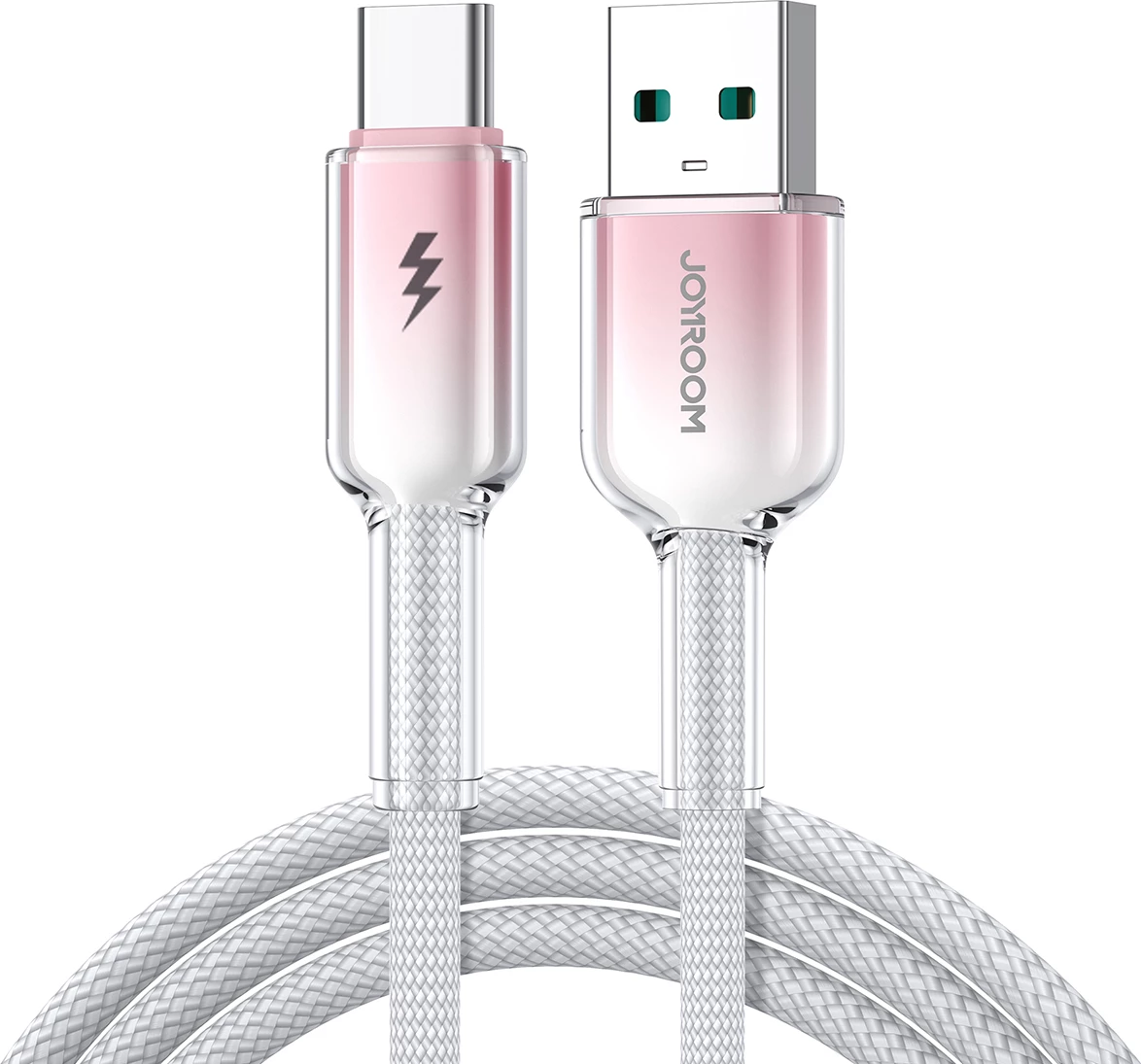 Kabllo Joyroom S-A42 Crystal-Clear Series, USB-A në USB-C, 1.2m, 3A, Bardhë