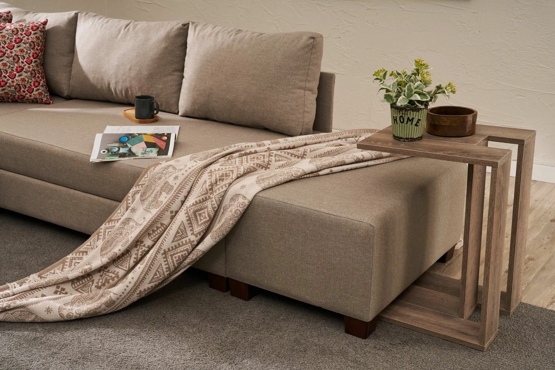 Kënd divan-krevat Atelier del Sofa, Aly, kënd i djathtë, bezhë