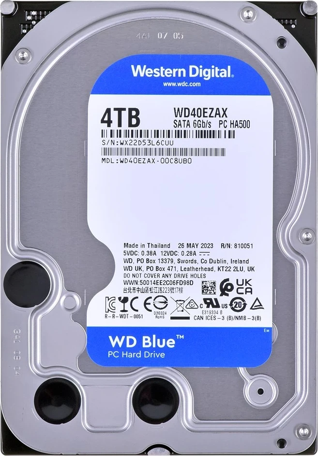 Disk i brendshëm Western Digital Blue WD40EZAX, 3.5 inç, 4 TB, Serial ATA III
