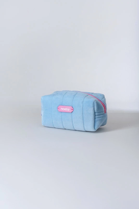Noelle Cosmetic Bag Plush Pouch Blue