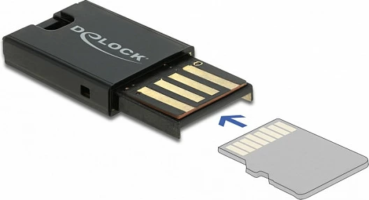 Lexues kartelash DeLOCK USB 2.0, microSD/microSDHC/microSDXC, 480 Mbit/s, zi