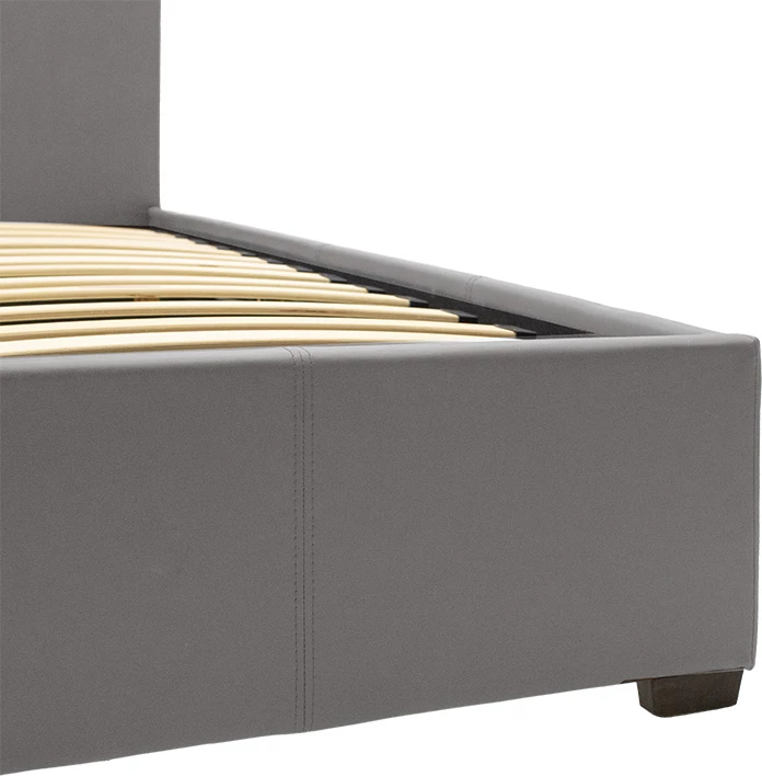 Krevat dopio Norse PU me hapësirë ruajtëse ngjyrë gri matte 160x200cm