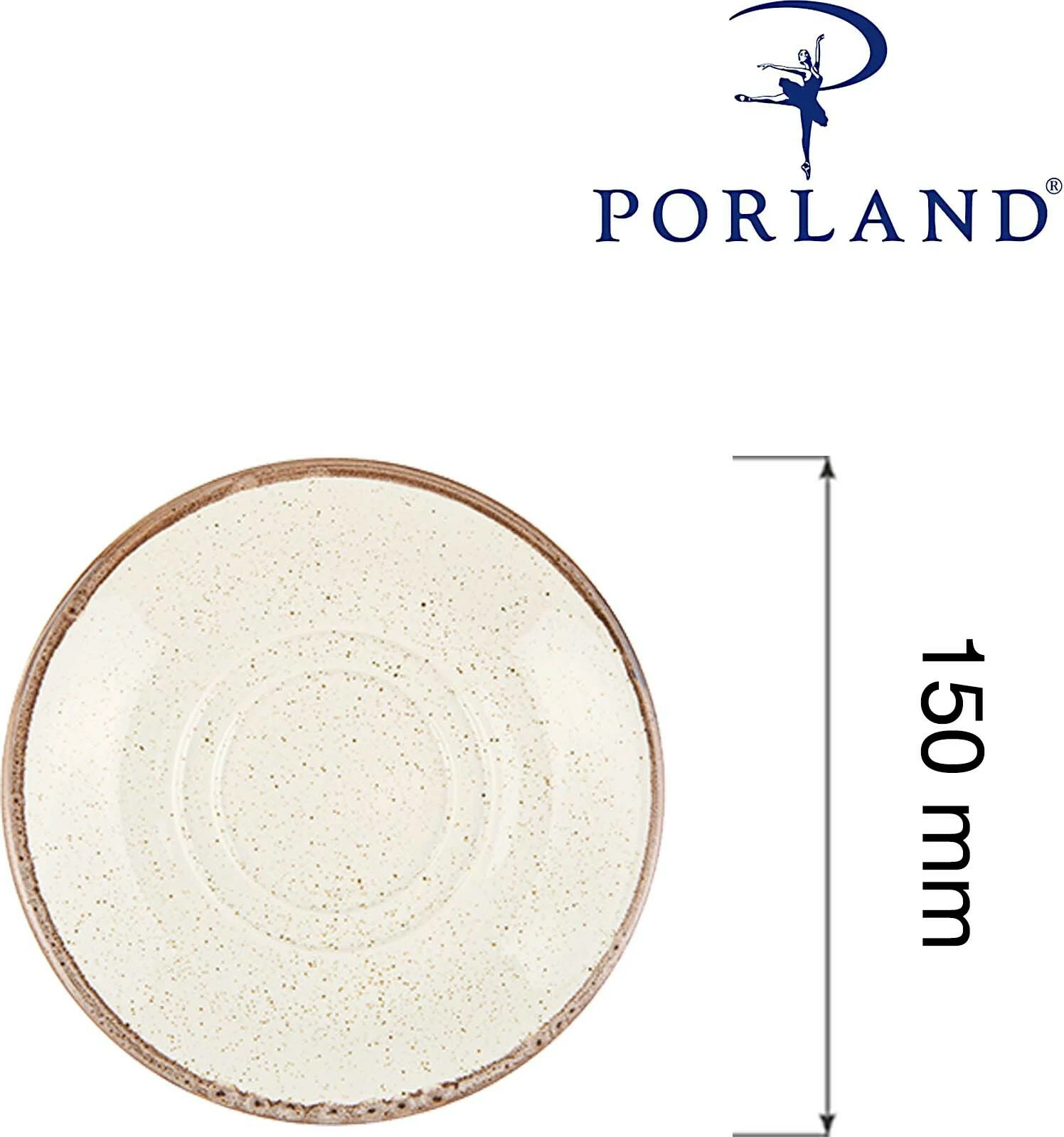 Pjatëz për filxhan të stackueshëm Porland Seasons Sand 150 mm, krem-bezhë, set 6 copë