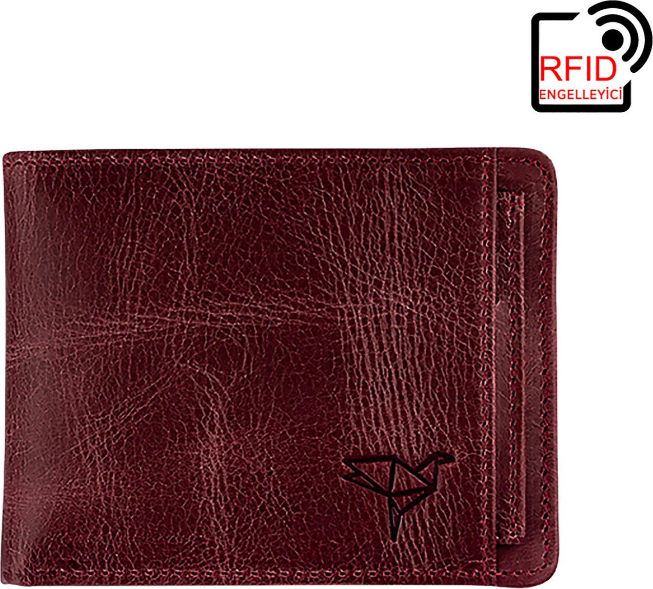 Portofol për meshkuj, ngjyrë e kuqe claret, Zoozie Bags Kanguru
