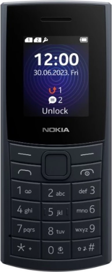 Telefon me taste Nokia 110 TA-1661 (2024) 2nd Gen, Dual SIM, 4G, ekran 1.77\", bateri 1020 mAh, microSD deri 32GB, USB-C, Midnight Blue