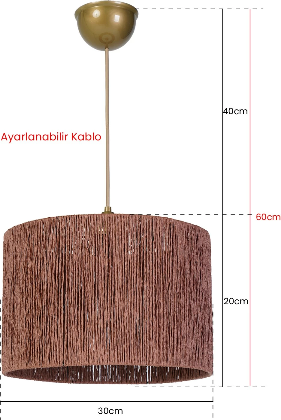 Llambë tavani Opviq, YL241, ngjyrë kafe, 20x30cm