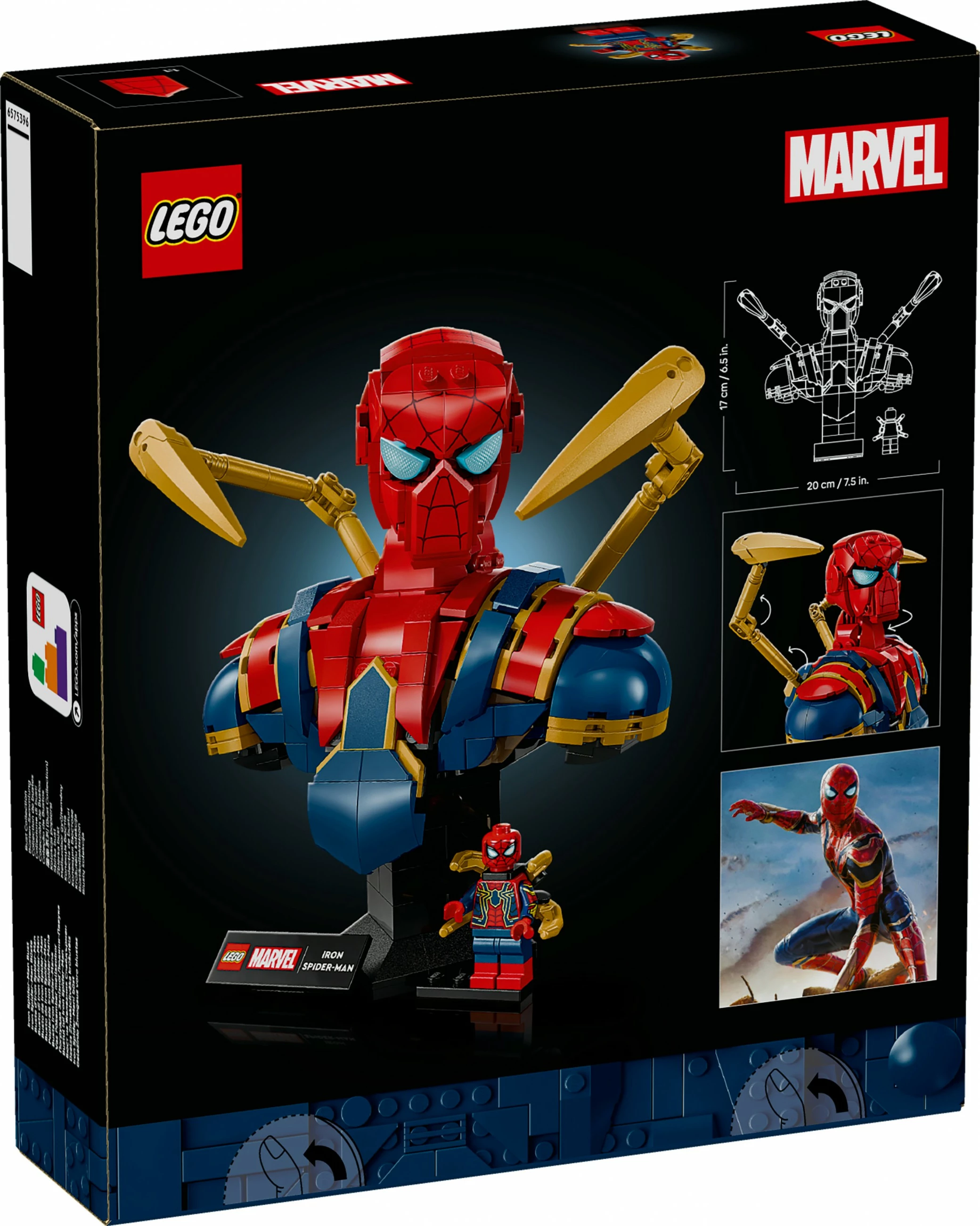 Set ndërtimi LEGO Marvel Iron Spider-Man bust 379 pjesë multikolor