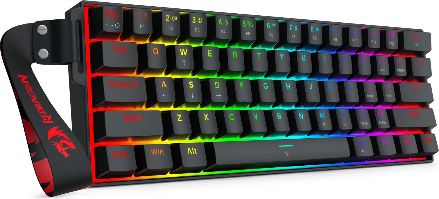 Tastierë gaming me kabllo Redragon Fizz Magnetic Plus K617RGB-MP, Hall Effect, 60% (61 taste), 8000Hz, RGB, USB-C e heqshme, e zezë
