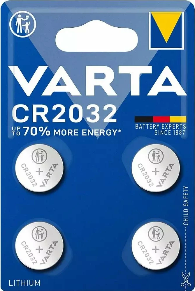Bateri Varta CR2032 230mAh 3V, 4 copë