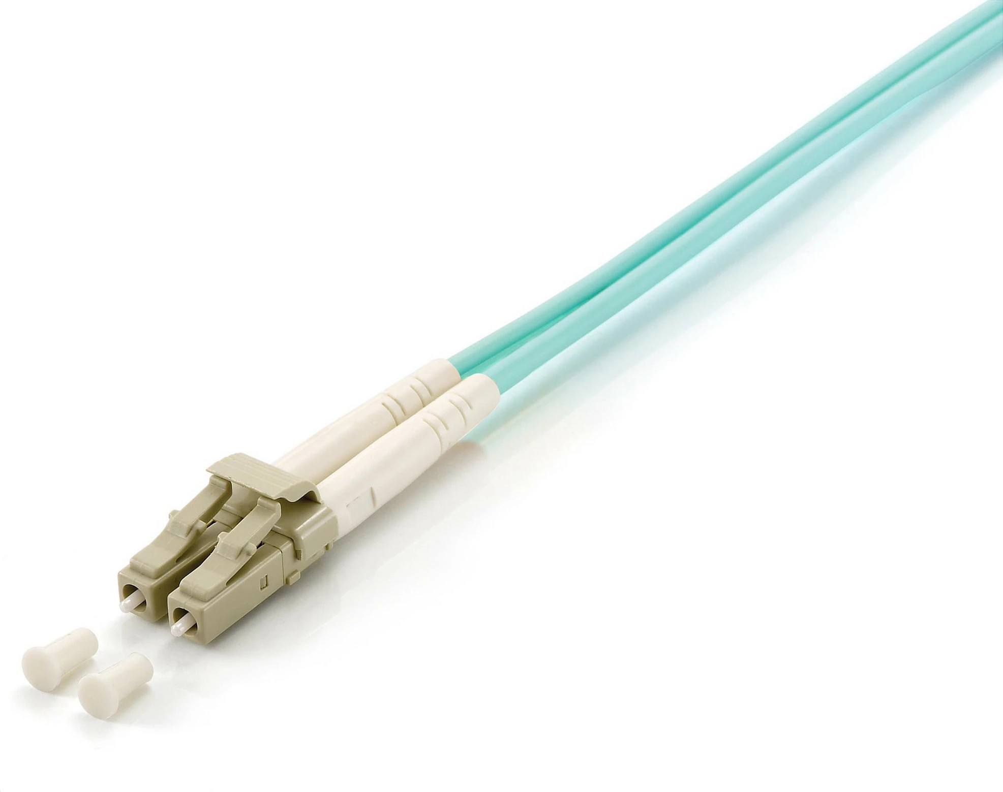 Kabllo fibra optike Equip LC-LC OM3, duplex, 35m, turkeze