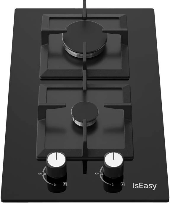 Pjatë gatimi me gaz IsEasy MGBG-312S2C, 2 djegës, xham, e zezë