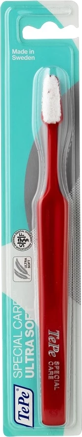 Furçë dhëmbësh TePe Special Care Regular Ultra Soft, dorezë e kuqe, 1 copë