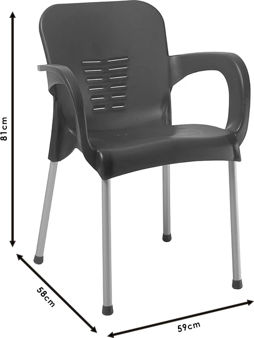 Karrige Feast PP ngjyrë kapuçino-këmbë alumini