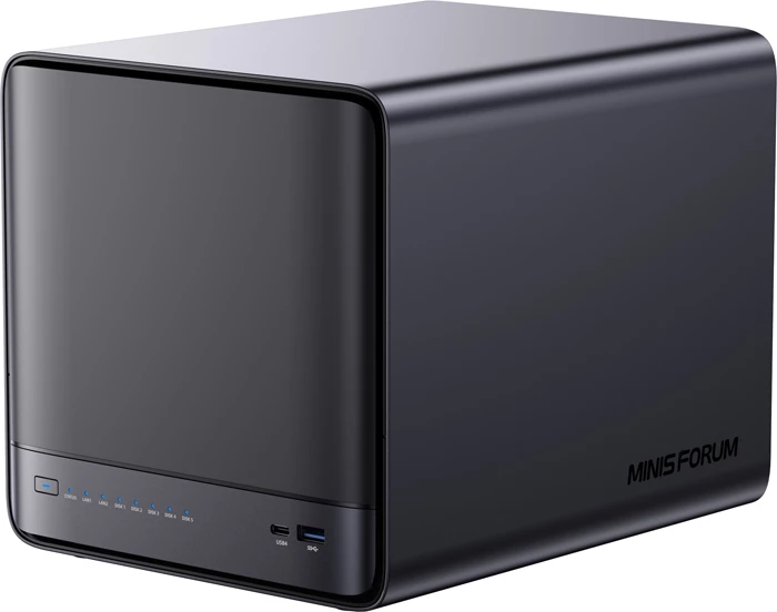 Kompjuter mini NAS Minis Forum NAS N5 Ryzen 7 255, 16GB RAM, 128GB SSD OS, deri 144TB, 10GbE+5GbE, USB4