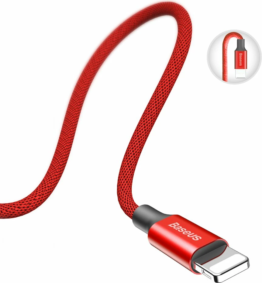 Kabllo Baseus Yiven USB në Lightning, 1.8m, e kuqe