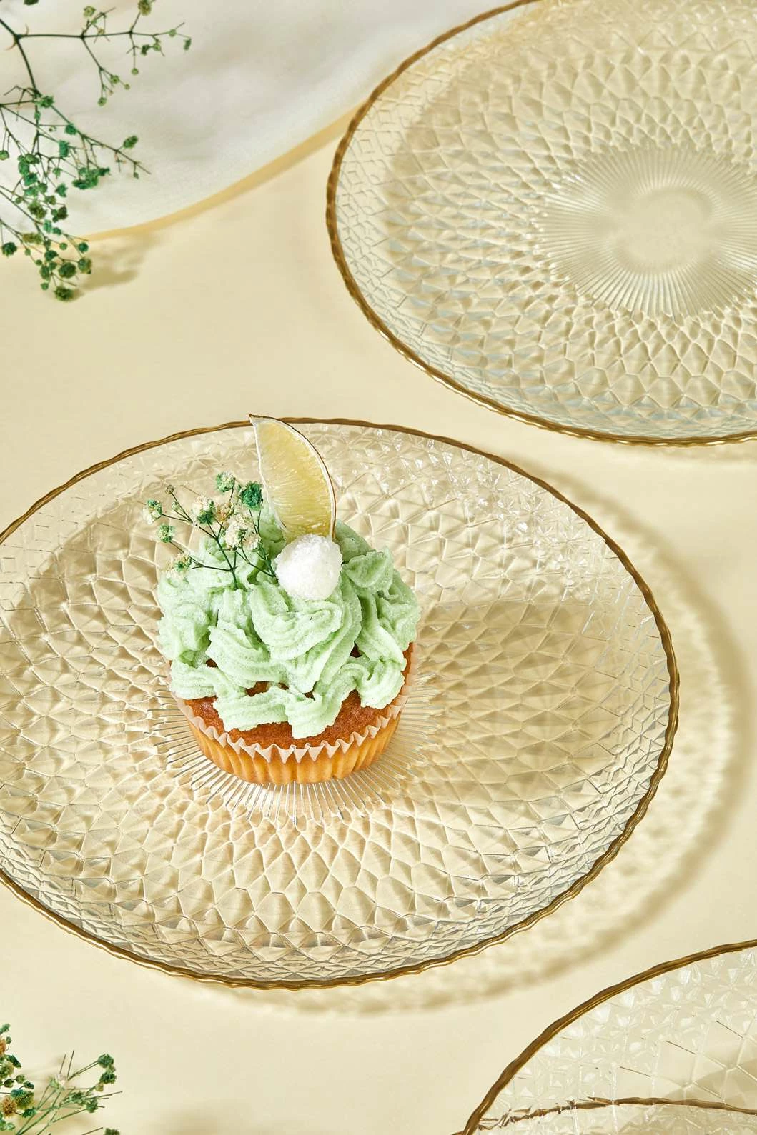 Set pjatash për ëmbëlsira (6 copë), Hermia Concept, Fugi, ngjyrë transparente