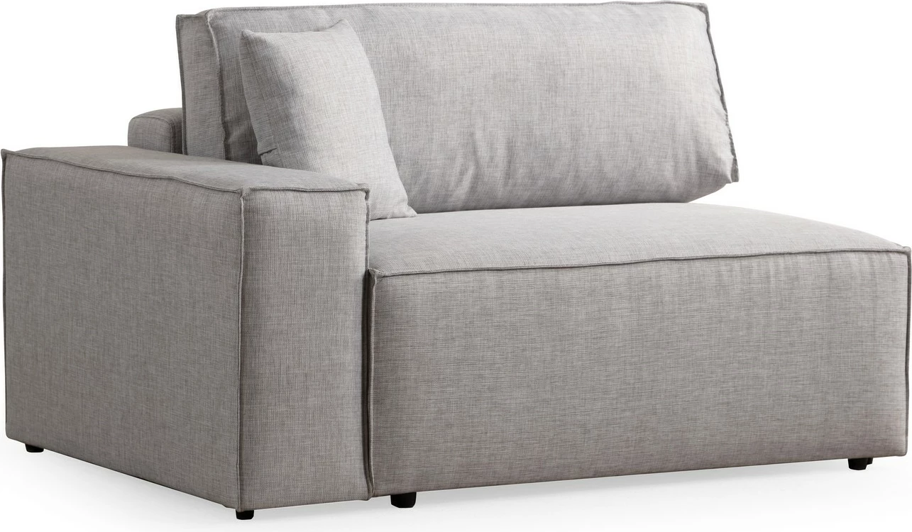 Kënd-sofë krevate Atelier del Sofa, Pırlo kënd i djathtë, gri e çelët