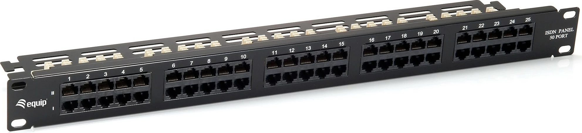 Patch panel EQUIP 50-Port Cat3 RJ45 ISDN, 19" 1U, rack mount, i zi