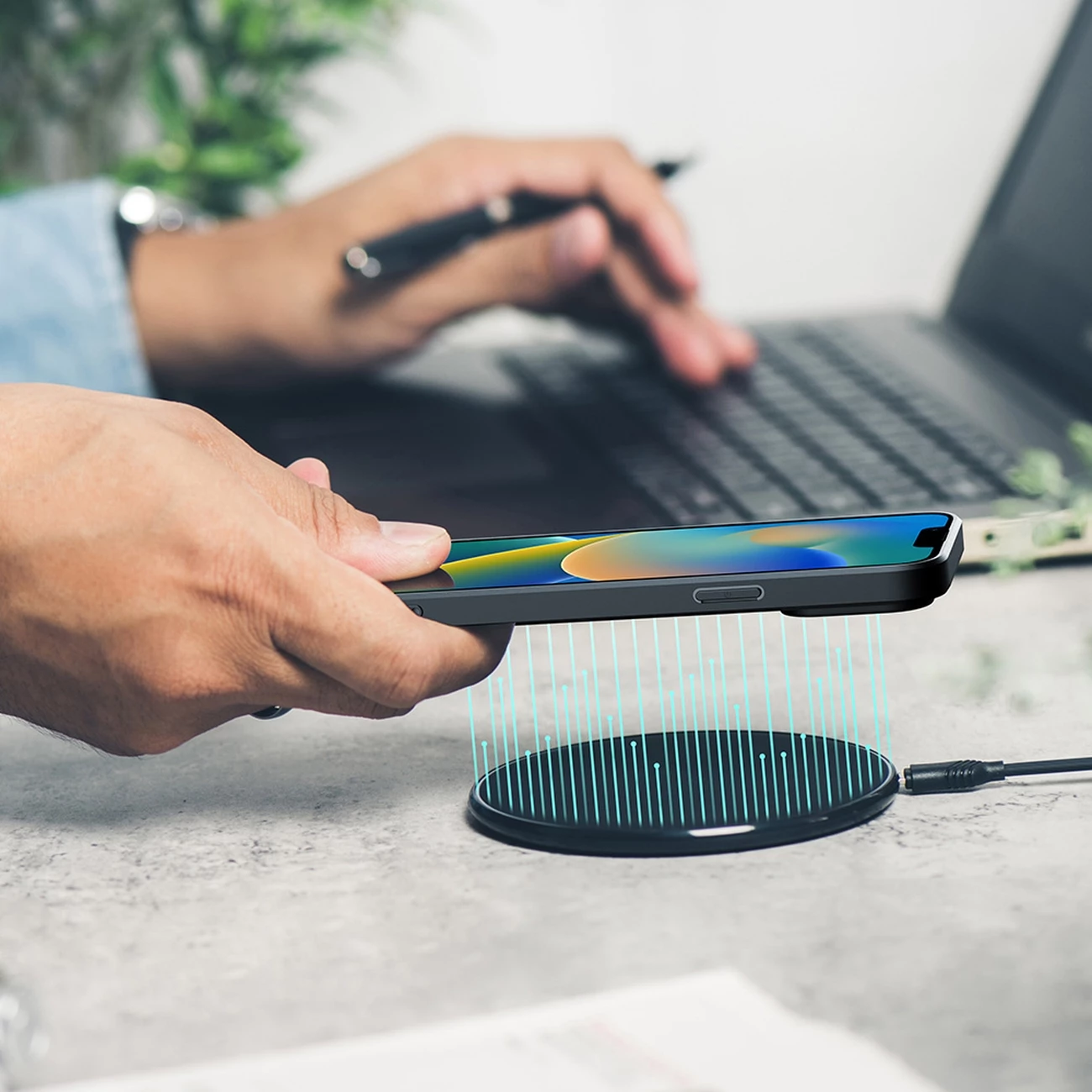 Mbështjellës Dux Ducis Fino për iPhone 14 Plus, najlon, Blu