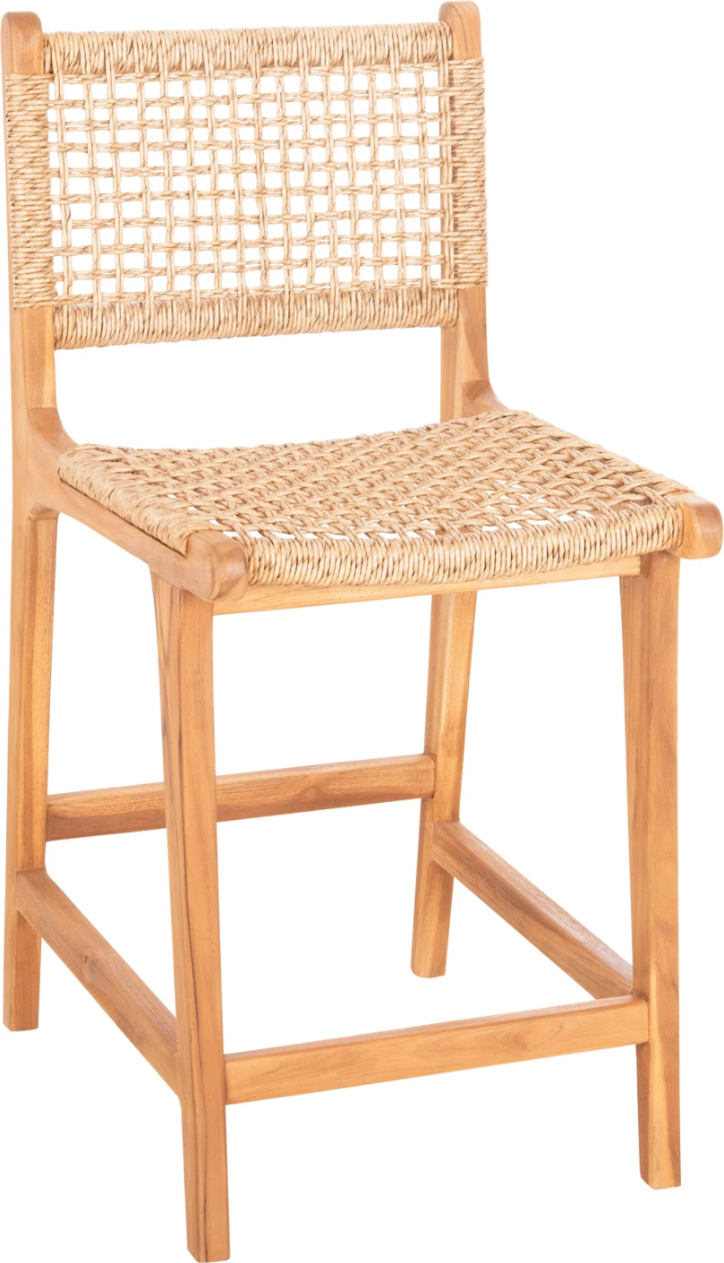 Karrige për bar me mbështetëse BORIS FH9381.11 dru tik & litar VIRO 46x53x96 cm