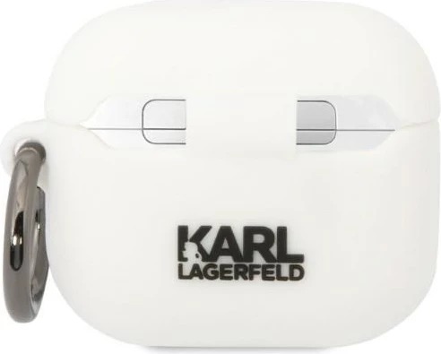 Mbështjellës Karl Lagerfeld për AirPods 3, Silicone Choupette Head 3D, i bardhë