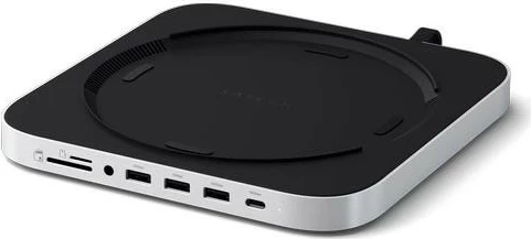 Stand dhe Hub Satechi për Mac Mini/Studio, 1x USB-C 3.2, 1x USB-A 3.2, 2x USB-A 3.0, 3.5mm jack, port micro/SD, NVMe/M.2 SATA SSD