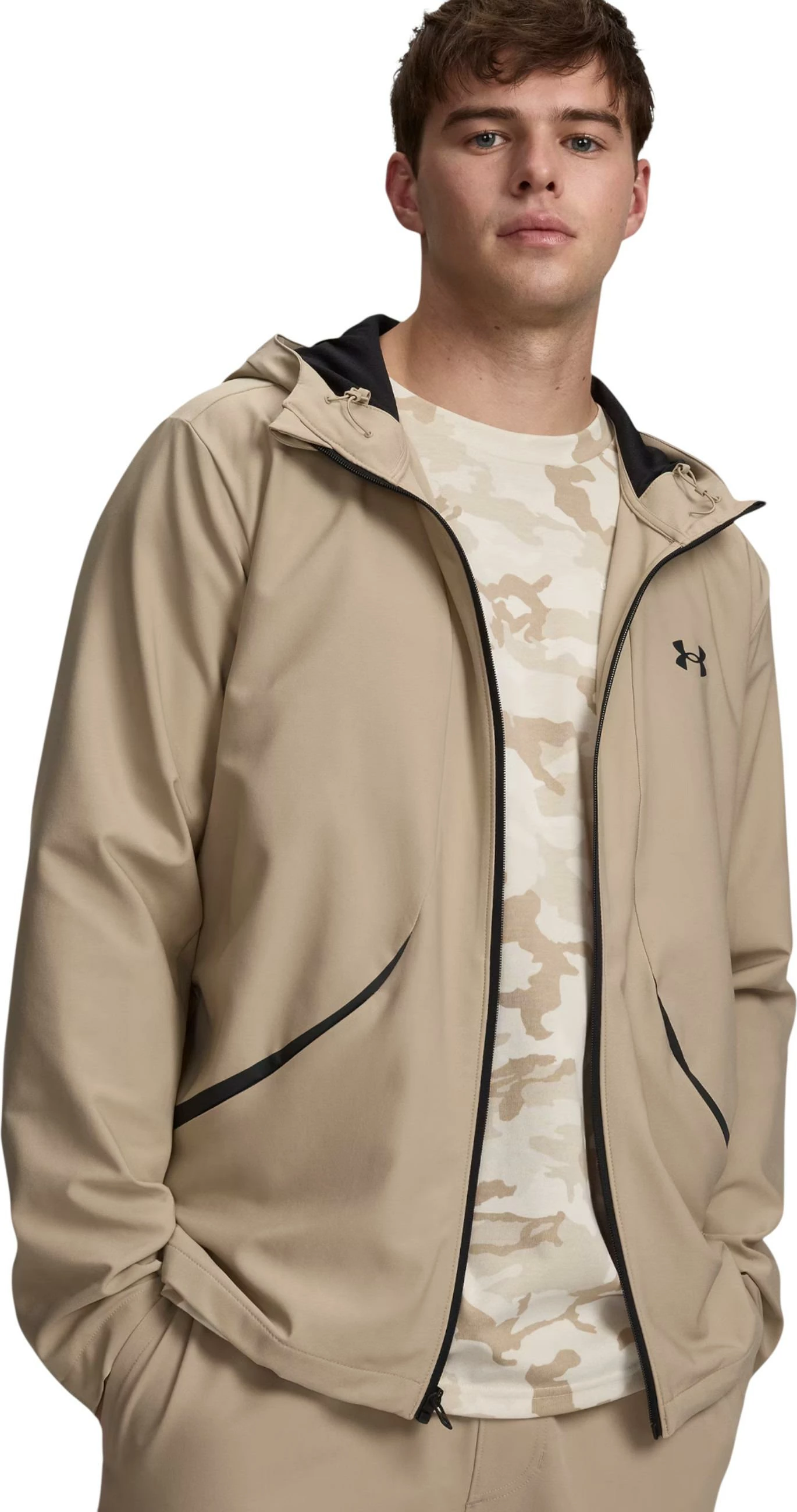 Duks me kapuç për meshkuj Under Armour UA Unstoppable Woven 6014621, bezhë