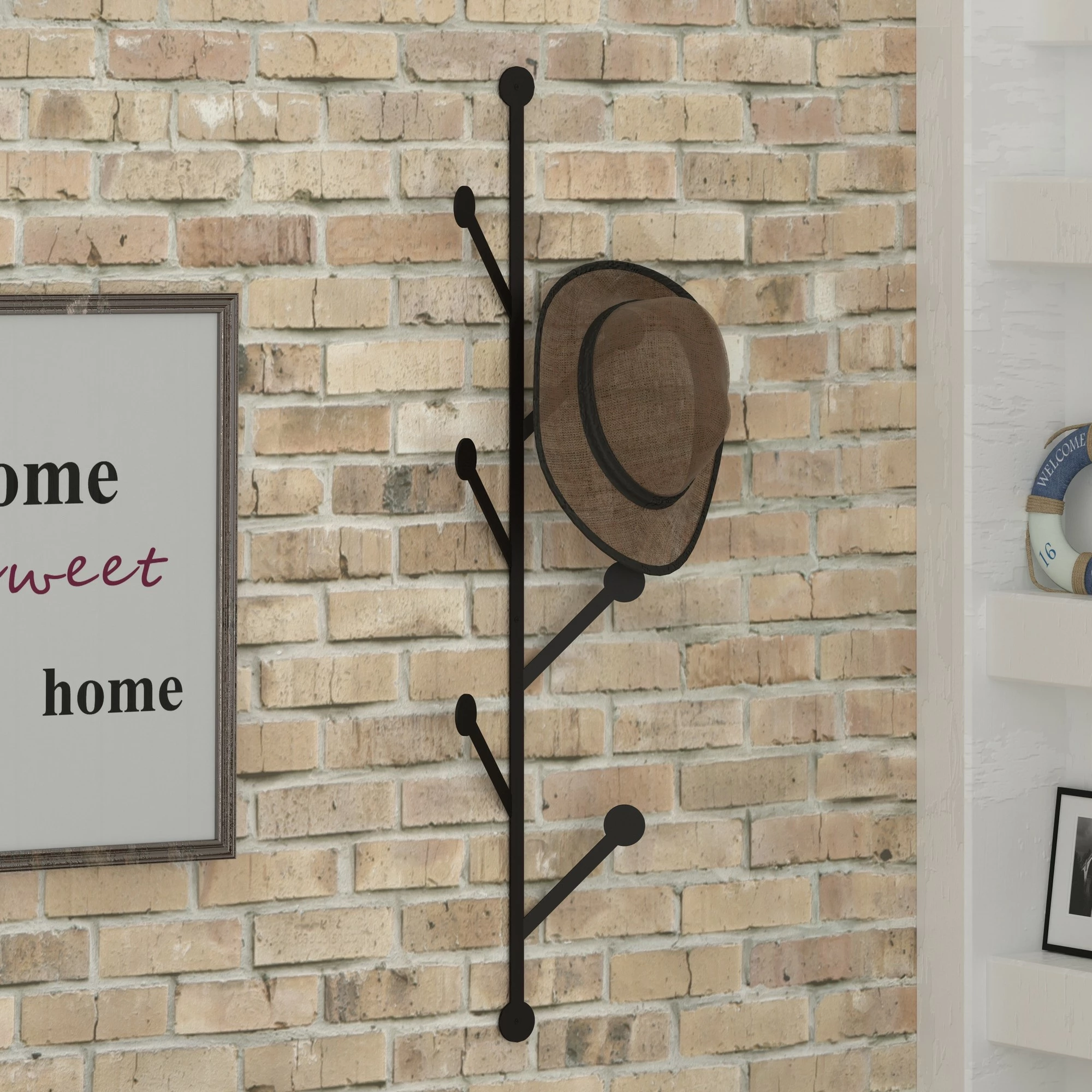 Varëse muri metalike, ngjyrë e zezë, Skye Decor, Ponpon
